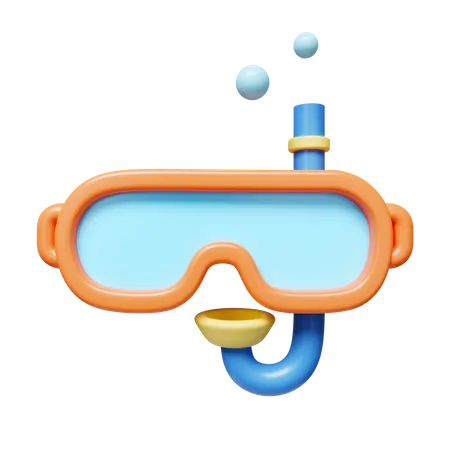 3 D Diving Mask And Snorkel Summer Vacation And Holidays Concept Icon Isolated On White Background 3 D Rendering Illustration Clipping Path 3D Icon
