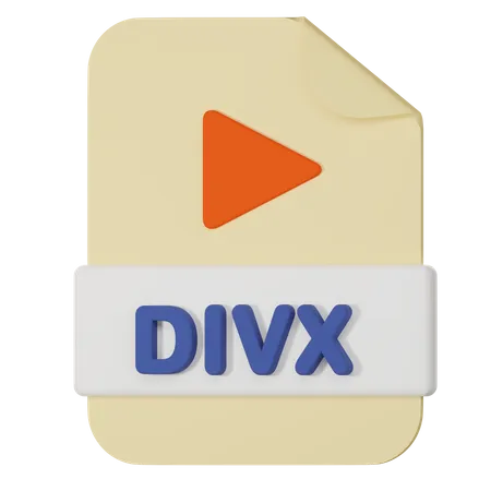 Divx Filename Extension 3 D Icon 3D Icon