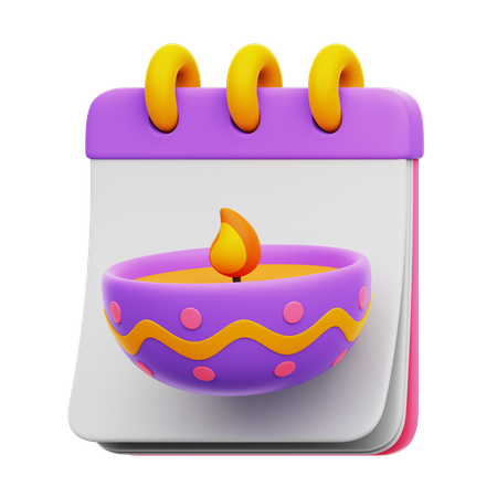 Diwali Calendar  3D Icon