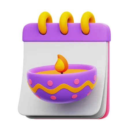Diwali Calendar  3D Icon