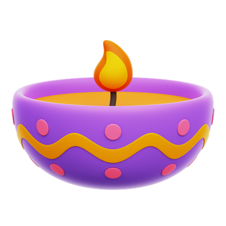 Diwali Candle  3D Icon