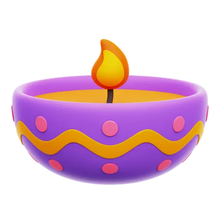 Diwali Candle  3D Icon