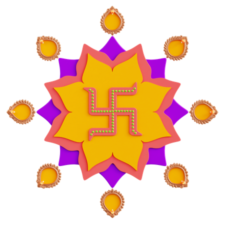 Croix gammée de Diwali  3D Icon