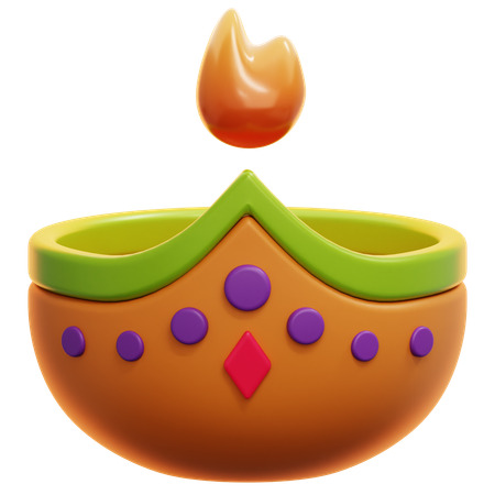 Diwali Diya  3D Icon