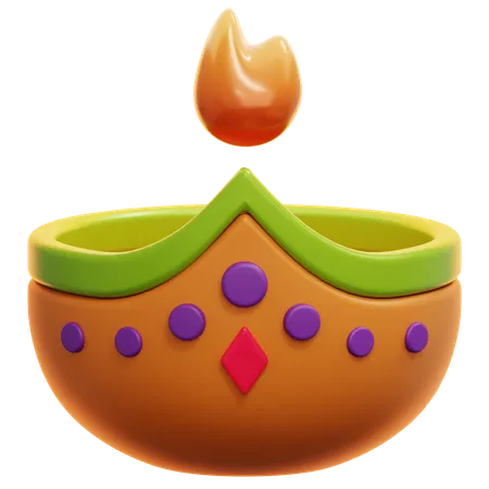 Diwali Diya  3D Icon