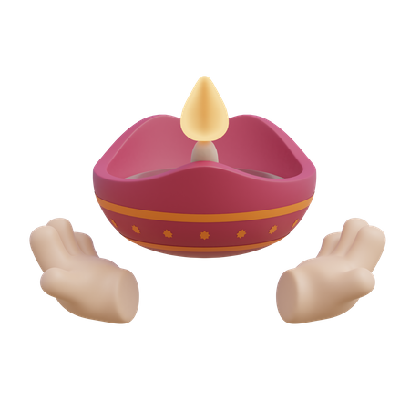 Diwali Diya  3D Illustration