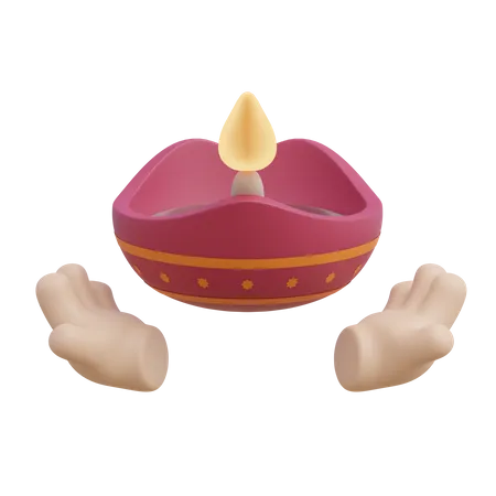 Diwali Diya  3D Illustration