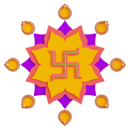 Esvástica de diwali  3D Icon