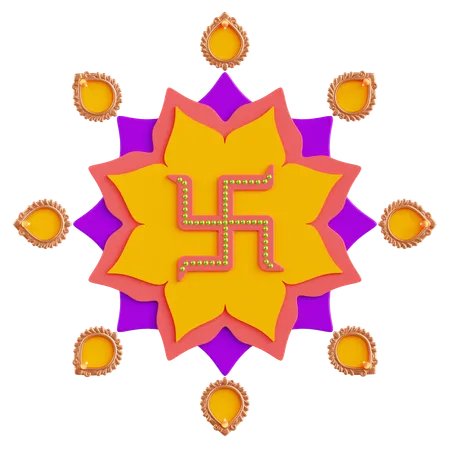 Esvástica de diwali  3D Icon