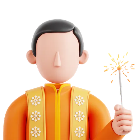 Hombre diwali  3D Icon