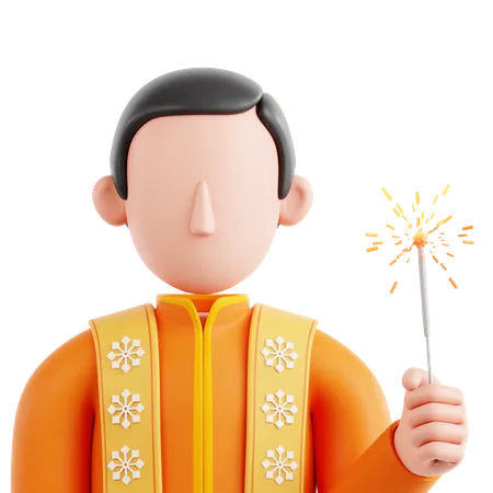 Homem diwali  3D Icon
