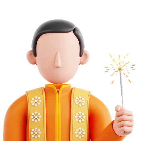 Homme diwali  3D Icon