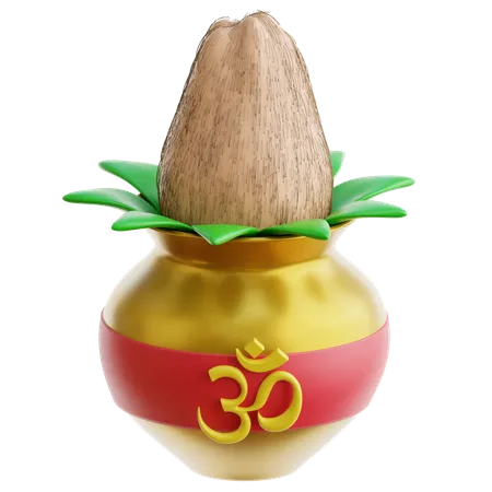 Diwali Kalash  3D Icon