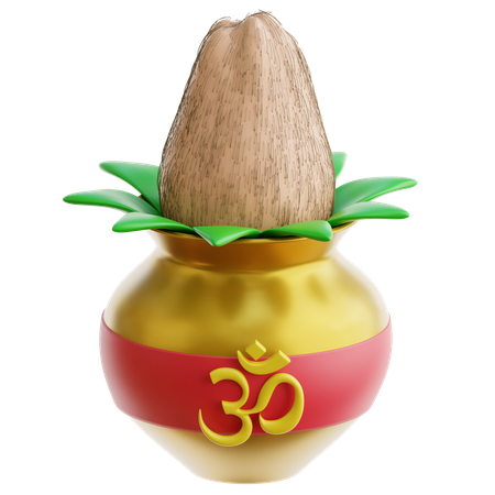 Diwali Kalash  3D Icon