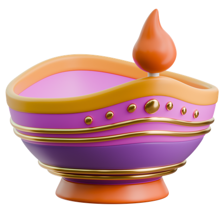 Diwali Lamp  3D Icon