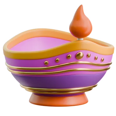 Diwali Lamp  3D Icon