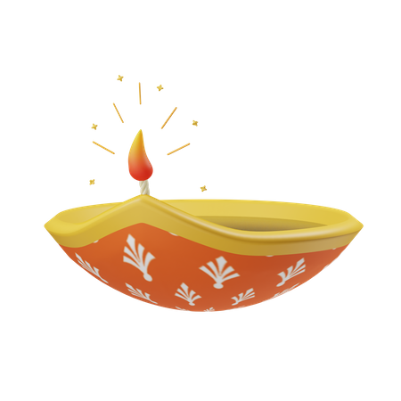 Diwali Lamp  3D Illustration