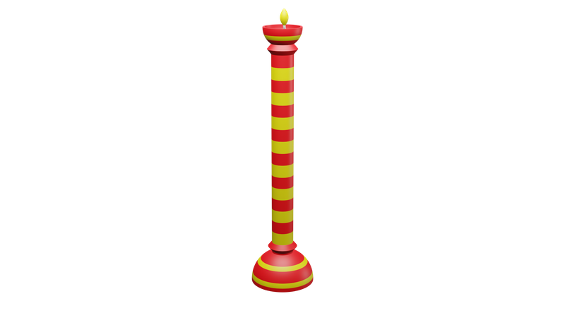 Diwali Oil Lamp Stand 3D Icon