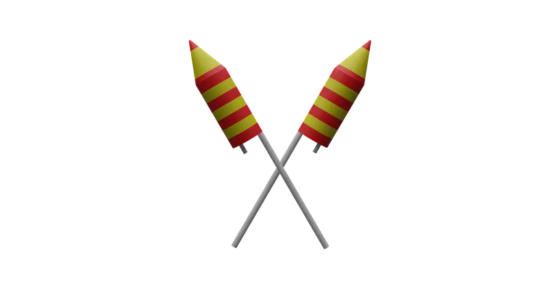 Diwali-Raketen  3D Icon