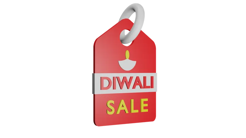 Diwali Sale Tag  3D Icon