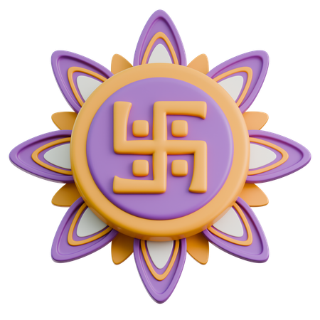 Diwali Swastika  3D Icon