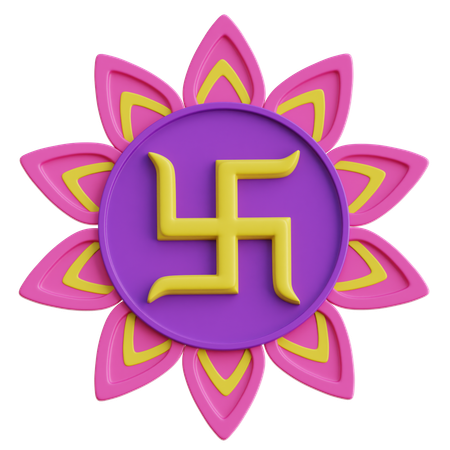 Diwali Swastika  3D Icon