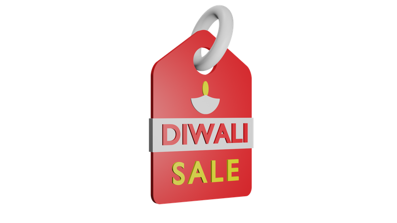 Etiqueta de venta de Diwali  3D Icon