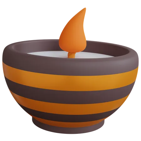 3 D Rendering Candle In The Jug Isolated 3D Icon