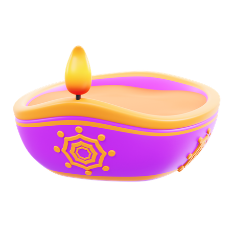 Diya Lamp  3D Icon