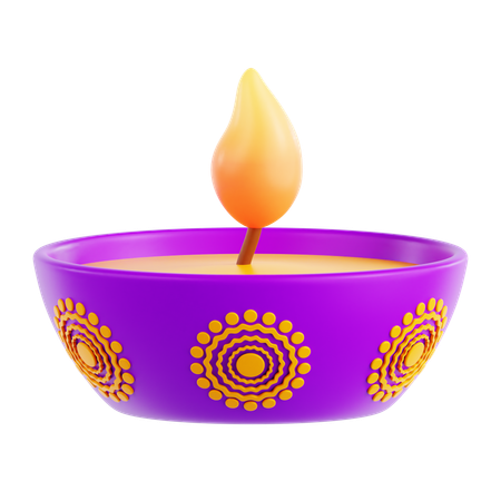 Diya Lamp  3D Icon