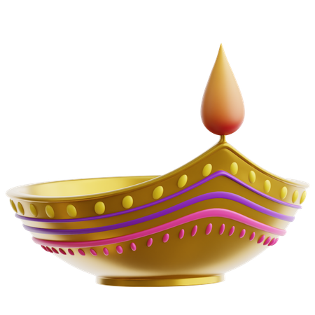 Diya Lamp  3D Icon