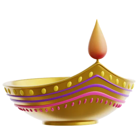 Diya Lamp  3D Icon