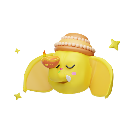 Diya On Trunk  3D Illustration