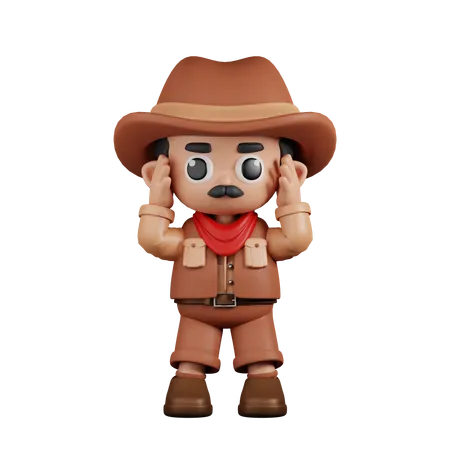 Dizzy Cowboy  3D Illustration