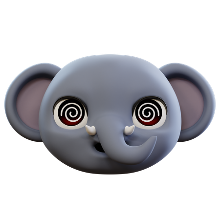 Dizzy Elephant Emoji  3D Icon