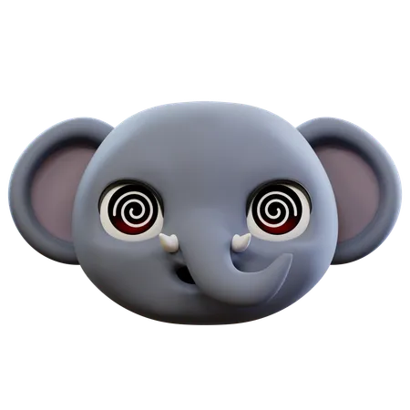 Dizzy Elephant Emoji  3D Icon