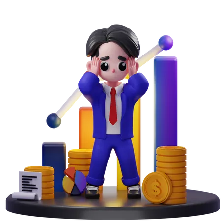 Dizzy Financial Advisor  3D Illustration