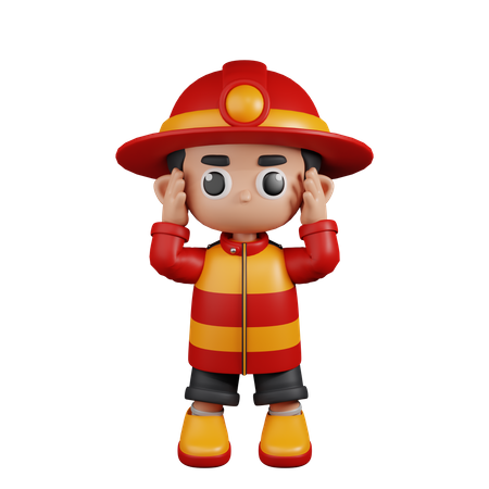 Dizzy Fireman  3D Illustration