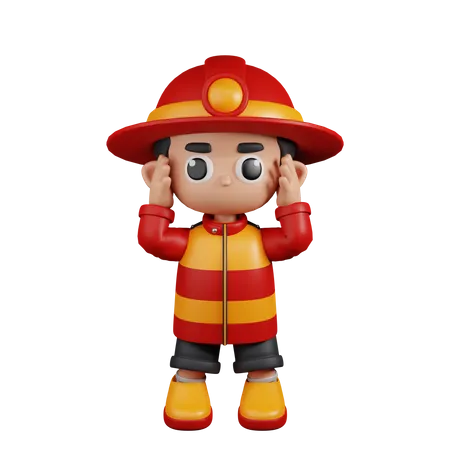 Dizzy Fireman  3D Illustration