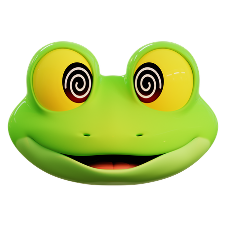 Dizzy Frog Emoji  3D Icon