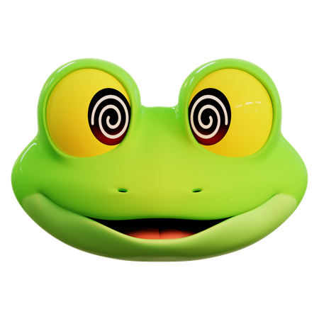 Dizzy Frog Emoji  3D Icon