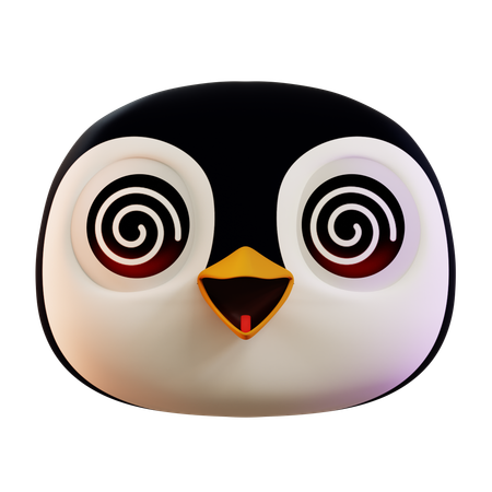 Dizzy Penguin Emoji  3D Icon