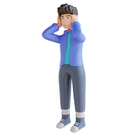 Dizzy person with headache  3D Icon