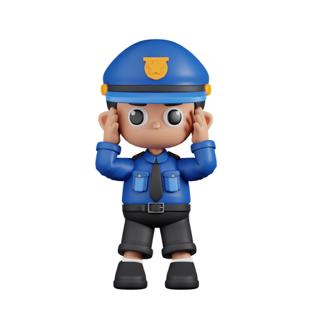 Dizzy Policeman  3D Illustration