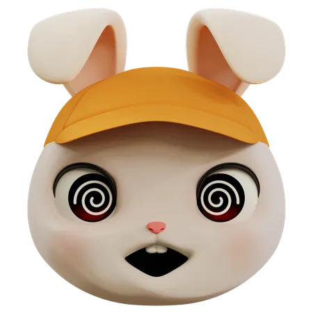 Dizzy Rabbit Emoji  3D Icon