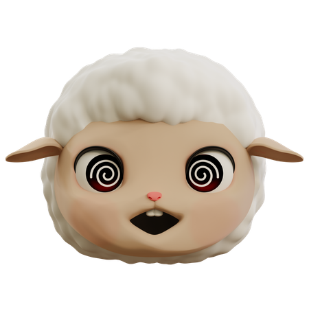 Dizzy Sheep Emoji  3D Icon