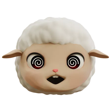 Dizzy Sheep Emoji  3D Icon