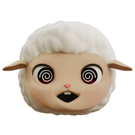 Dizzy Sheep Emoji  3D Icon