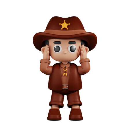 Dizzy Sheriff  3D Illustration