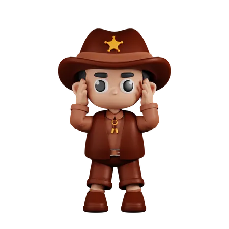 Dizzy Sheriff  3D Illustration